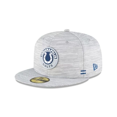 Grey Indianapolis Colts Hat - New Era NFL Official NFL Fall Sideline 59FIFTY Fitted Caps USA4791325